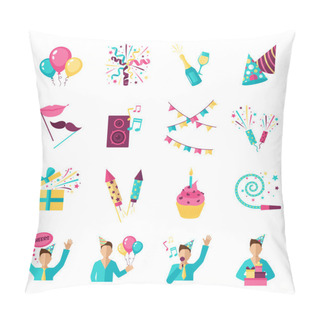 Personality  Party Icons Set Pillow Covers