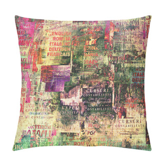 Personality  Grunge Abstract Background With Old Torn Posters Pillow Covers
