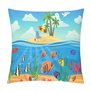 Personality  Colored Underwater World Composition Pillow Covers