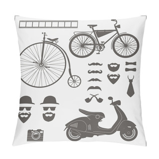 Personality  Vector Collection Of Hipster Objects And Signs. Decorative Design Elements For Card, Invitation, Labels And Infographics. Pillow Covers