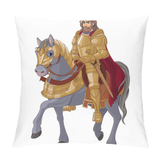 Personality  Medieval King Horseback In Full Armor Pillow Covers