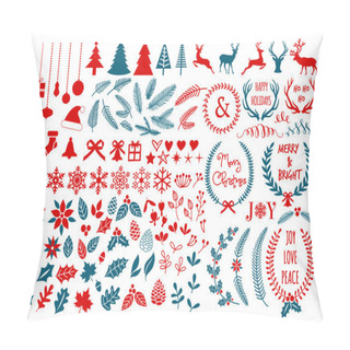 Personality  Christmas Design Elements, Vector Set Pillow Covers