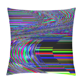 Personality  Glitch TV Noise Digital Photo Background Computer Screen Error Digital Pixel Noise Abstract Design Of Photo Glitch And Television Signal Fail Data Decay And Noise Pillow Covers