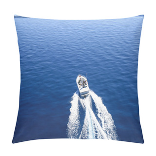 Personality  Motor Boat Or Yacht On The Lake Tahoe. Pillow Covers