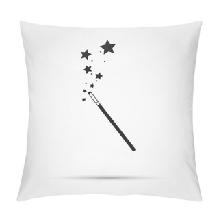 Personality  Icon Of A Magic Wand. The Magician's Magic Wand. Flat Style.  Pillow Covers