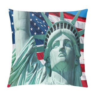 Personality  Statue Of Liberty And US Flag Pillow Covers