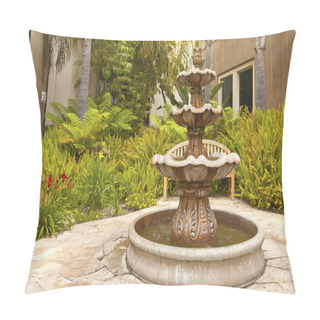 Personality  Smal Backyard Garden Fountain San Diego California. Pillow Covers