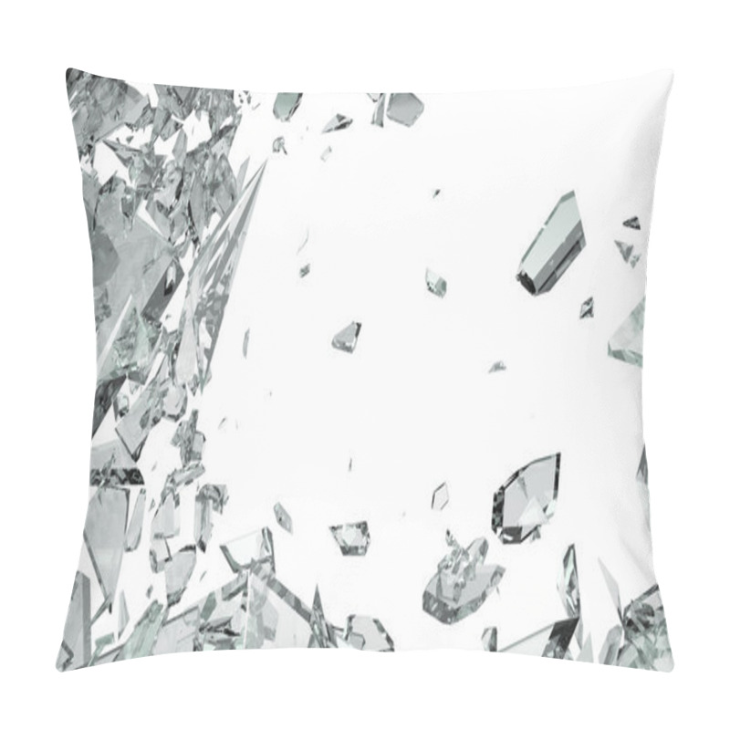 Personality  Pieces of shattered glass isolated on white pillow covers