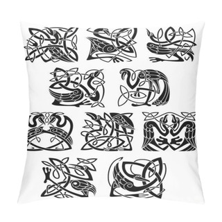 Personality  Celtic Heron, Stork And Crane Birds Pillow Covers
