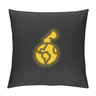 Personality  Bomb Yellow Glowing Neon Icon Pillow Covers