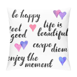 Personality  Hand Written Ink Phrase Pillow Covers
