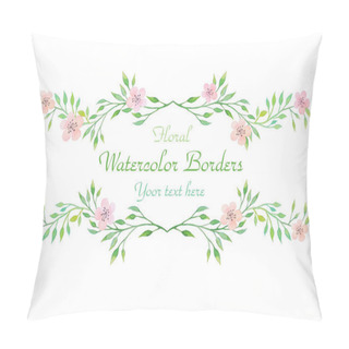 Personality  Watercolor Floral Border Pillow Covers