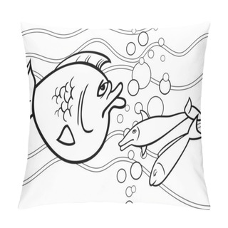 Personality  Big Fish Cartoon For Coloring Book Pillow Covers