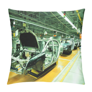 Personality  Unfinished Automobiles In A Car Plant Pillow Covers
