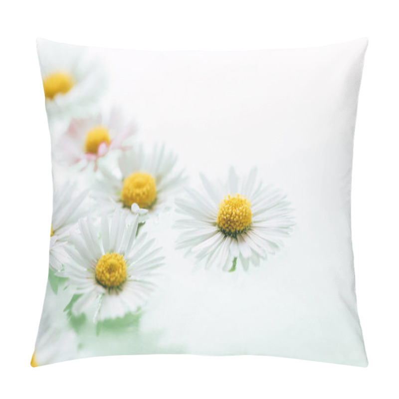 Personality  composition with delicate marguerites - close up pillow covers