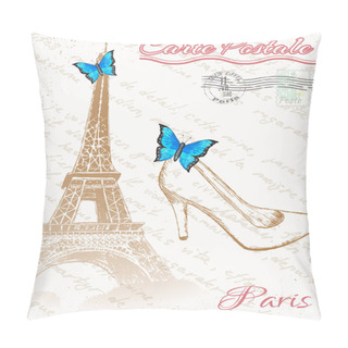 Personality  Retro Poster Of Paris Pillow Covers