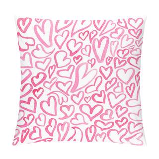 Personality  Watercolor Square Pattern Of Hearts Pillow Covers
