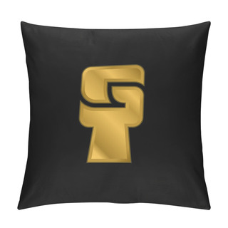 Personality  Black Power Gold Plated Metalic Icon Or Logo Vector Pillow Covers