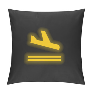 Personality  Arrival Yellow Glowing Neon Icon Pillow Covers