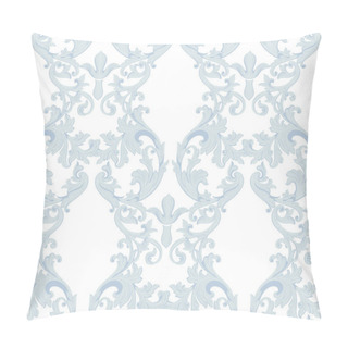 Personality  Vintage Baroque Damask Floral Pattern Acanthus Imperial Style. Vector Decor Background. Luxury Classic Ornament. Royal Victorian Texture For Wallpapers, Textile, Fabric. Blue Color Pillow Covers