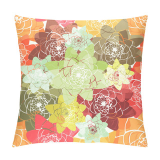Personality  Seamless Abstract Colorful Background With Water Lilies Pillow Covers
