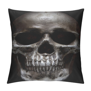 Personality  Scary Human Skull Isolated On Black Background Pillow Covers