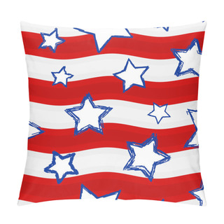 Personality  Fourth Of July Stars And Stripes Seamless Background Pillow Covers
