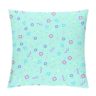 Personality  Geo Shapes Pattern, Memphis Style Neon Colors Pillow Covers