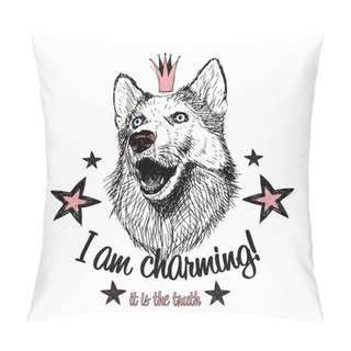 Personality  Funny Dog With Inscription Pillow Covers