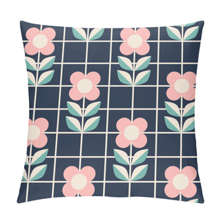 Personality  Seamless Retro Pattern With Flowers In Mosaic Style Pillow Covers