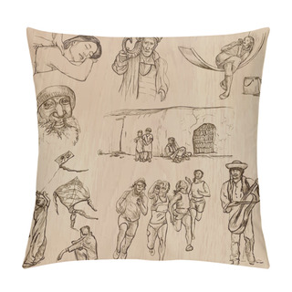 Personality  Natives - Hand Drawn Vectors Pillow Covers
