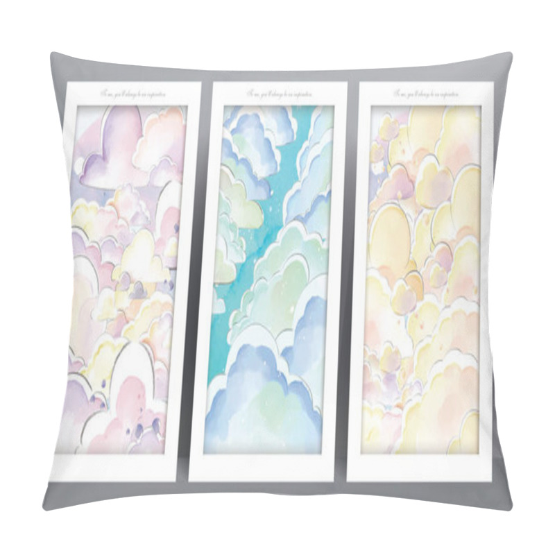 Personality  Castle watercolor painting panorama in pastel colors romantic dream world illustration pillow covers