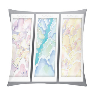 Personality  Castle Watercolor Painting Panorama In Pastel Colors Romantic Dream World Illustration Pillow Covers