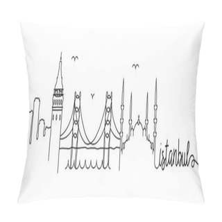Personality  Istanbul City Skyline Design, Vector Illustration Pillow Covers