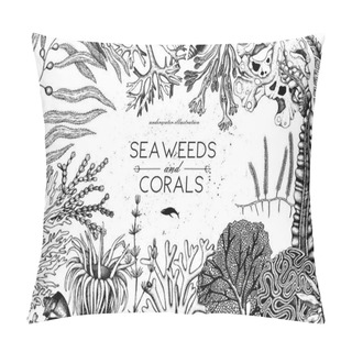 Personality  Vintage Seaweeds Design Template Pillow Covers