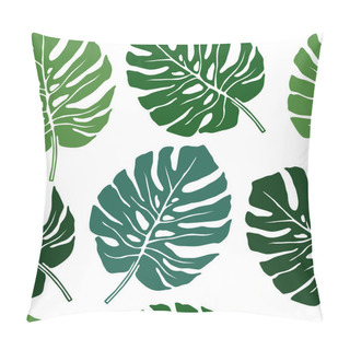 Personality  Palm Leaves Vector Illustration Summer Seamless Pattern Tropical Forest Set Pillow Covers