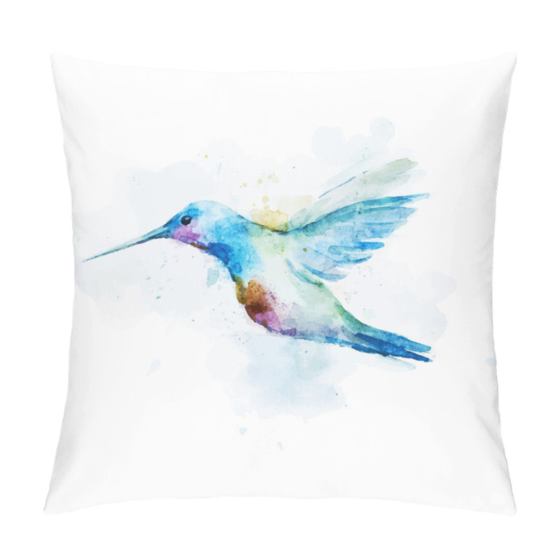 Personality  Watercolor Colibri Bird Pillow Covers