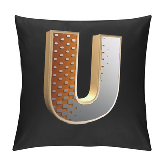 Personality  3d Abstract Letter With Modern Halftone Pattern - U Pillow Covers