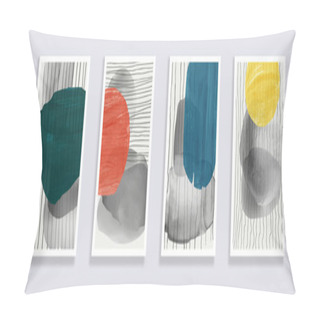 Personality  Trendy Set Of Watercolor Minimalistic Abstract Hand Painted Illustrations. Abstract Compositions Doodles Various Shapes. Great For Design Wall Decoration, Postcard Or Brochure Cover Design. Vector Pillow Covers