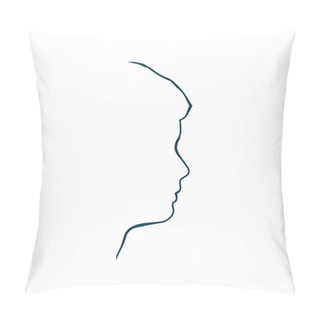 Personality  Silhouette Of Male Head. Pillow Covers