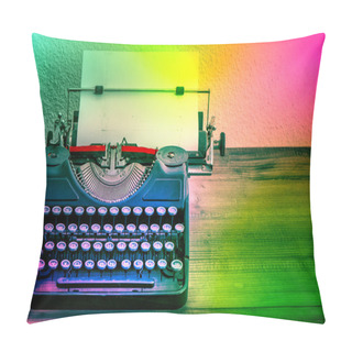 Personality  Vintage Typewriter With Color Spot Lights. Creativity Concept Pillow Covers