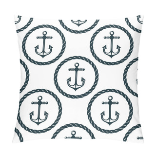 Personality  Seamless Pattern Of Marine Anchors Pillow Covers
