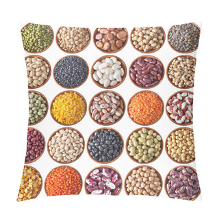 Personality  Collection Of Wooden Bowls With Legumes Pillow Covers