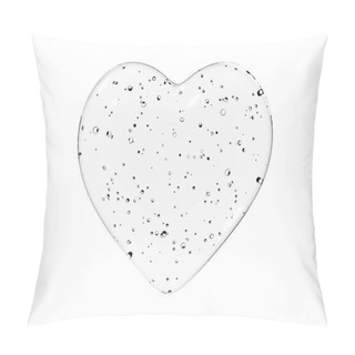 Personality  Water Glass Heart Shape Isolated On White Background. Abstract 3d Geometric Object Illustration Render With Clipping Path. Pillow Covers