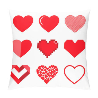 Personality  Vector Hearts Set. Isolated Illustration On White Background. Pillow Covers