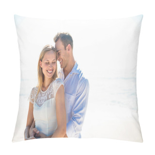 Personality   Happy Couple On The Beach Pillow Covers