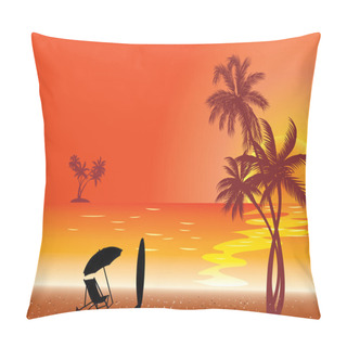 Personality  Tropical Illustration With Surf. Pillow Covers