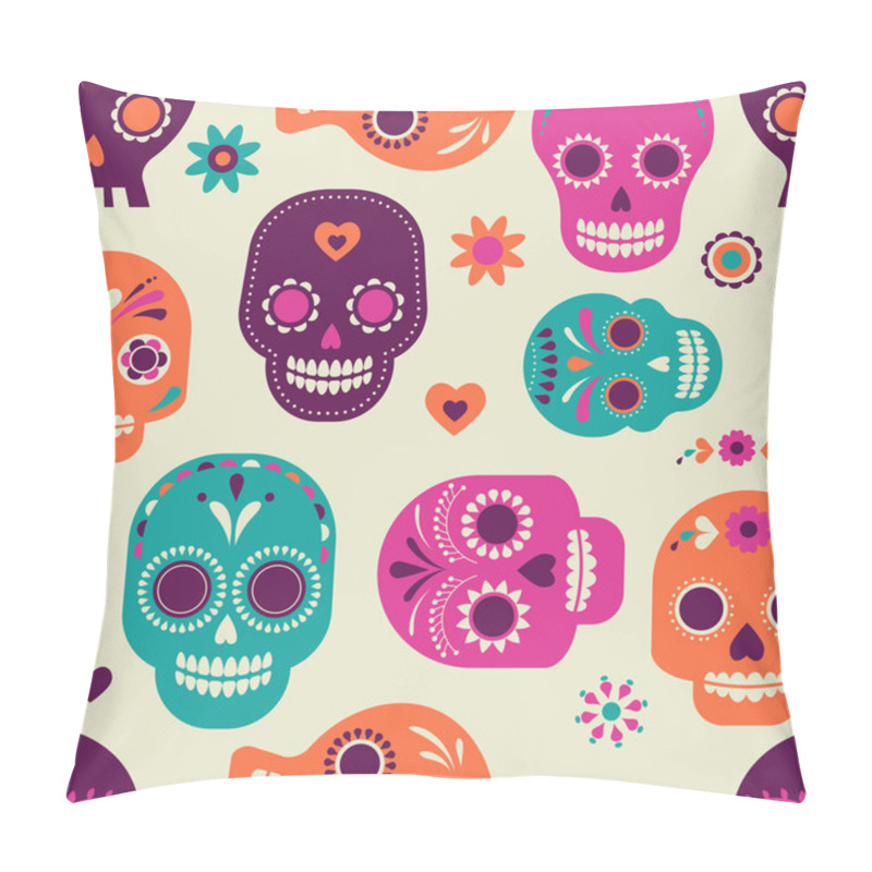 Personality  skull pattern, Mexican day of the dead pillow covers