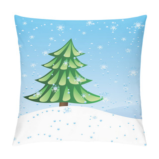 Personality  Green Fir Tree On Slope Pillow Covers