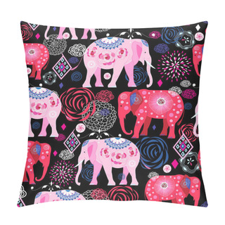 Personality  Bright Pattern Of Beautiful Elephants Pillow Covers